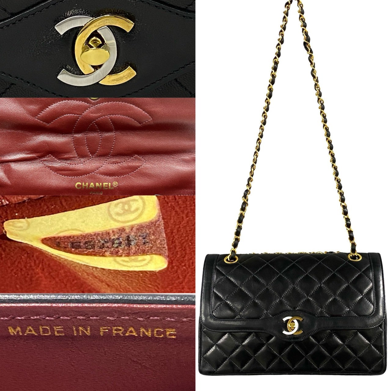 Chanel CC Paris Double Flap Bag  Leather Crossbody Bag