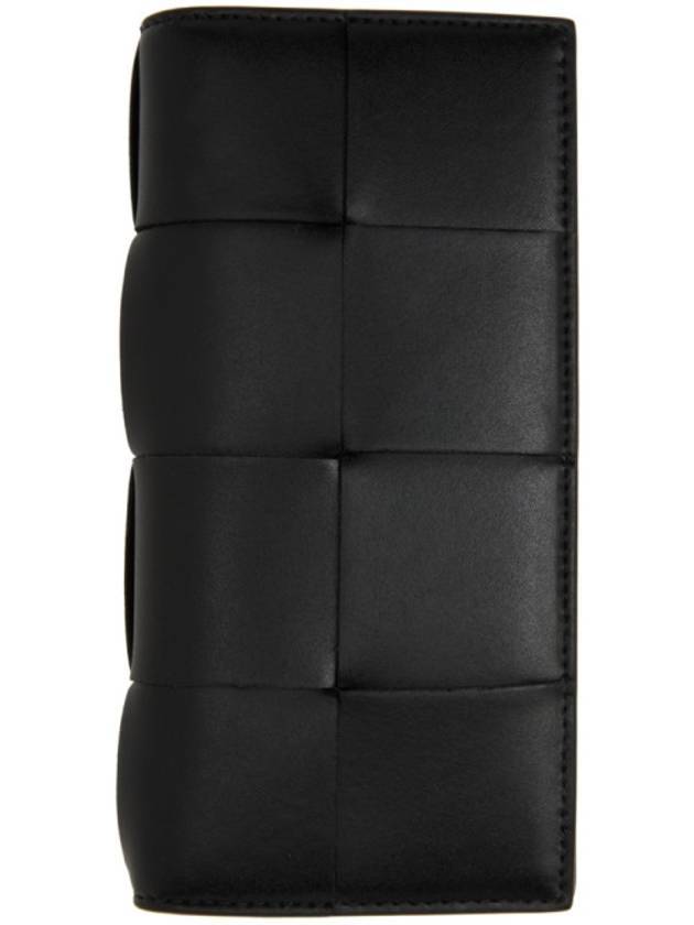 Bottega Veneta Intrecciato Vertical Long Wallet Black