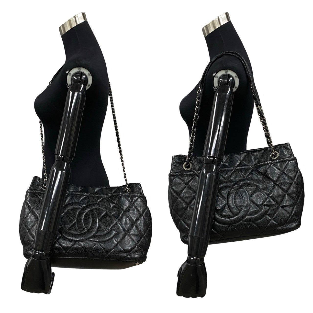 Chanel CC Caviar Chain Tote Bag  Leather Tote Bag