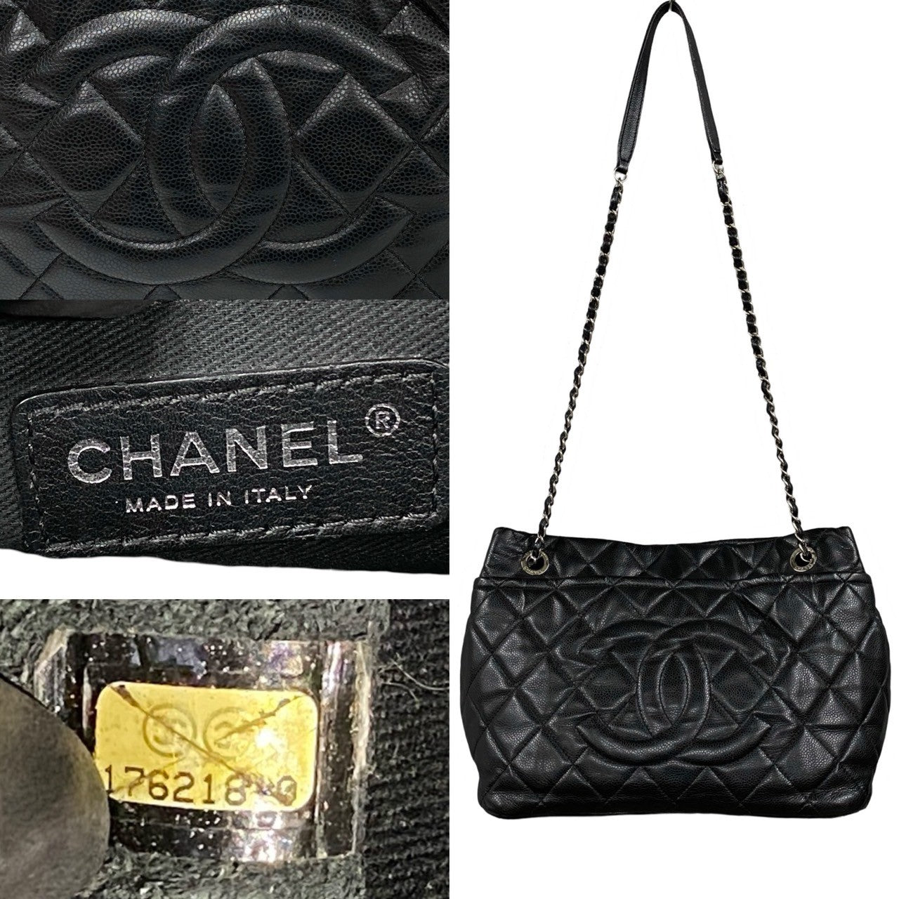 Chanel CC Caviar Chain Tote Bag  Leather Tote Bag