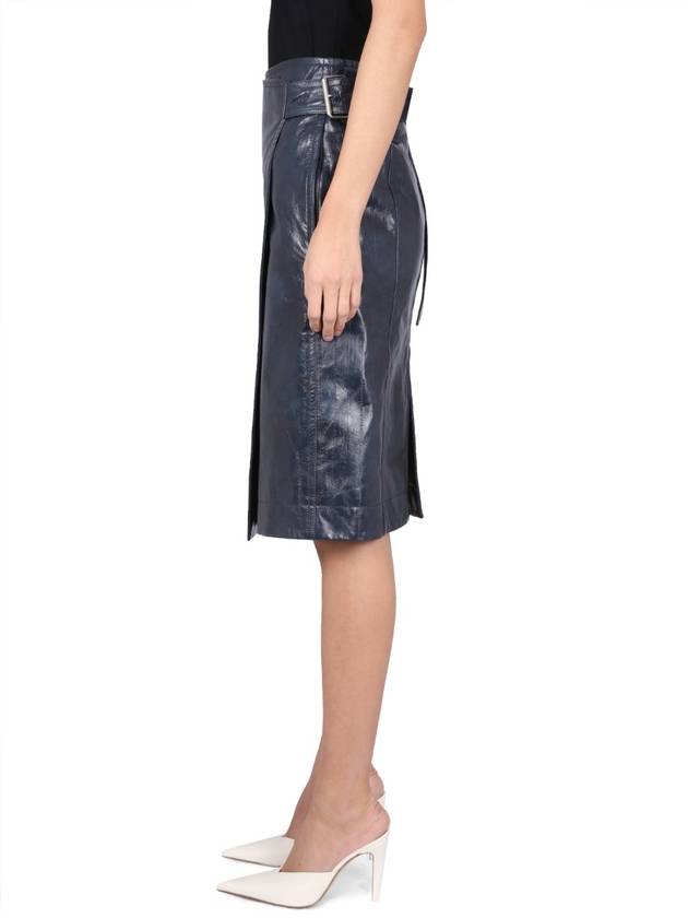 Bottega Veneta 23 ss Leather Midi Skirt 743739V2QS04217 B0040300445