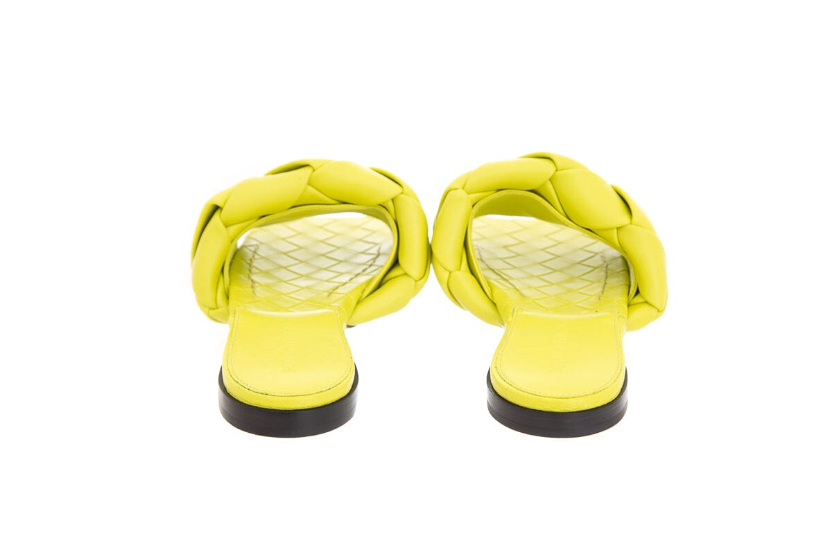 Bottega Veneta Lime Intrecciato Leather Sandals SZ 36