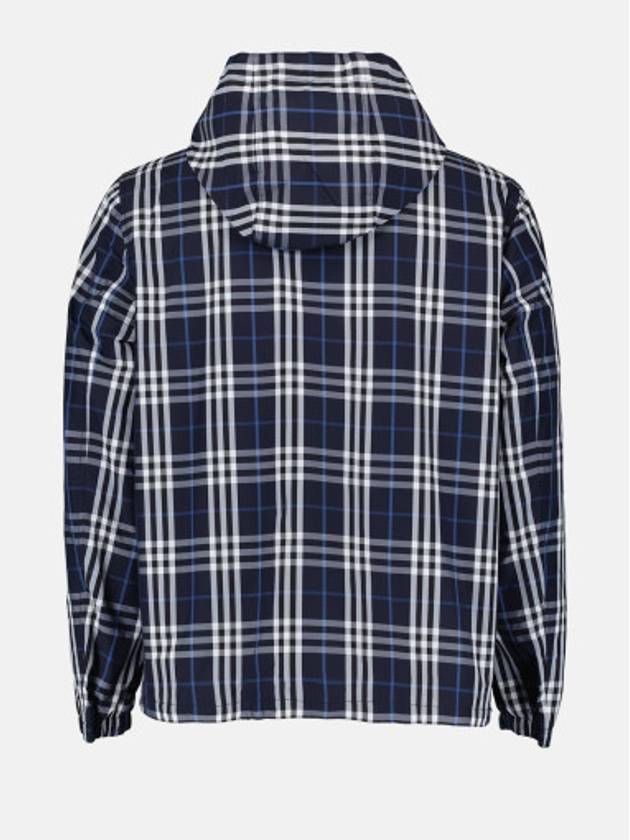 Burberry Check Polyamide Hooded Jacket Navy