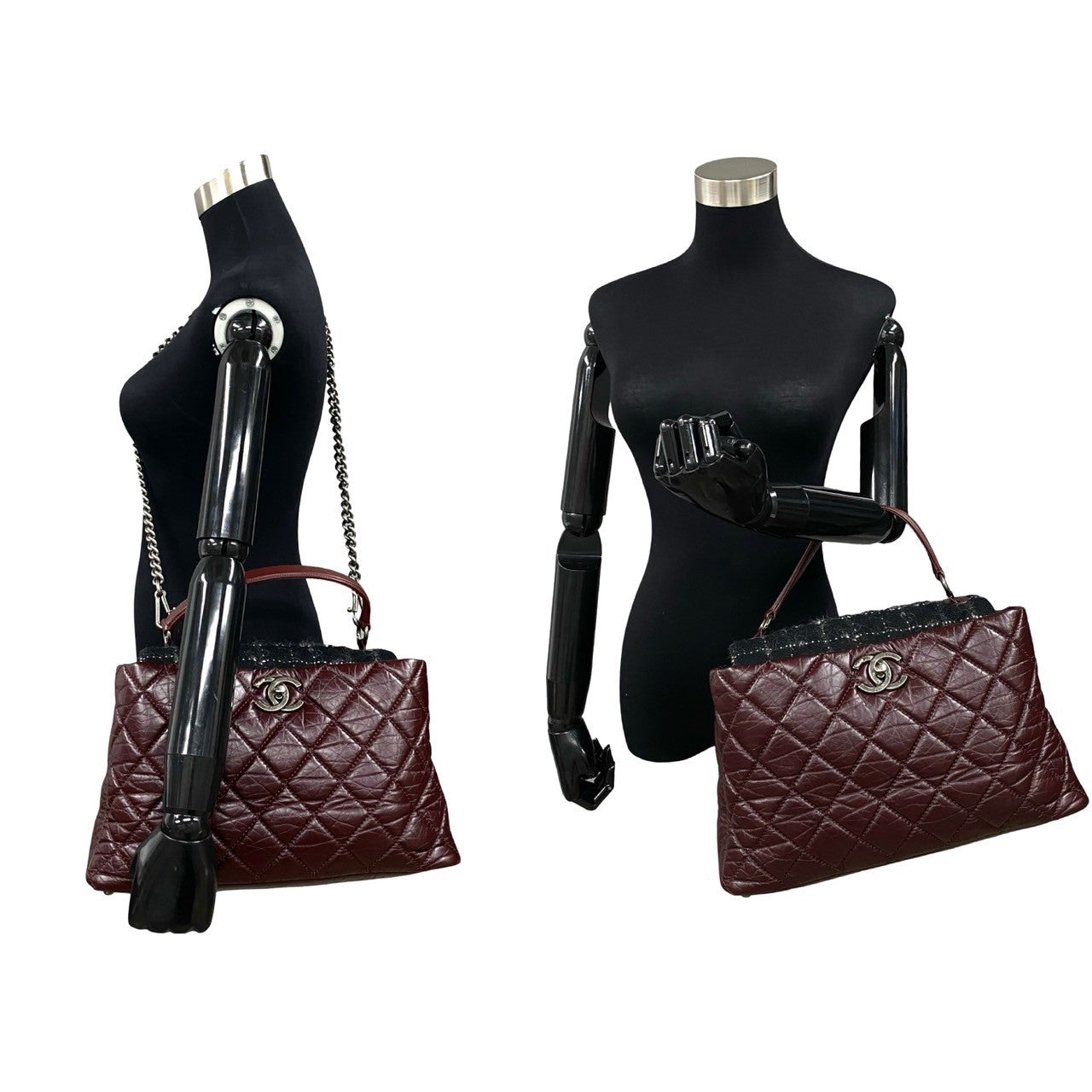 Chanel Tweed Portobello Top Handle Bag Canvas Crossbody Bag in Great Condition