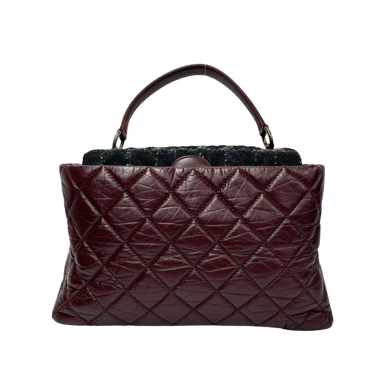 Chanel Tweed Portobello Top Handle Bag Canvas Crossbody Bag in Great Condition