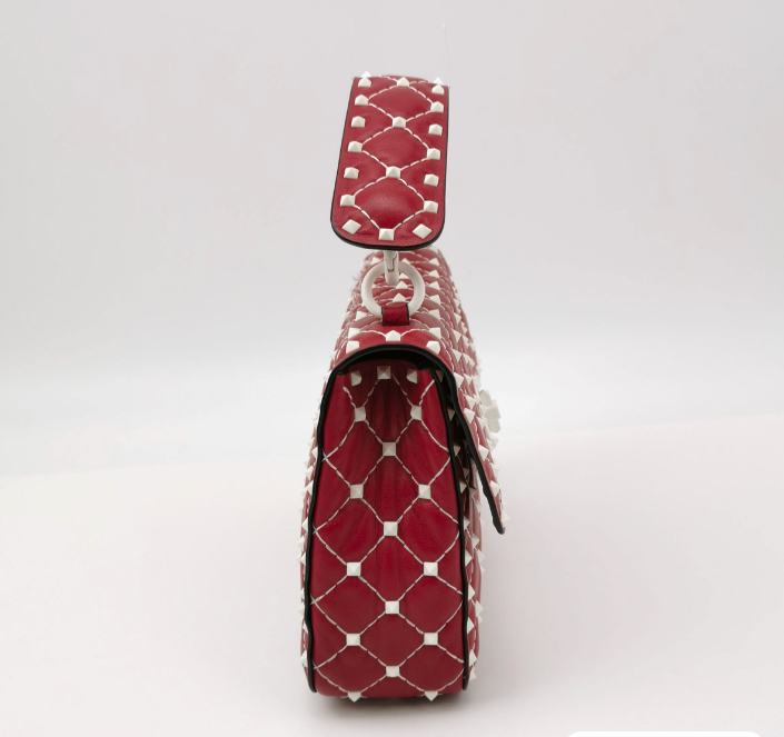 Valentino Rockstud Spike Medium 23cm Bag Red 24052678724369