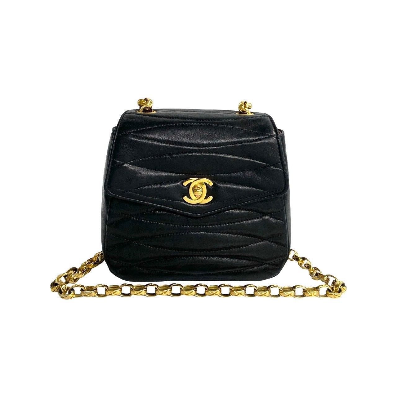 Chanel CC Quilted Leather Chain Crossbody Bag Leather Crossbody Bag