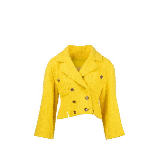 Chanel Size 40 22S Tweed Jacket Yellow