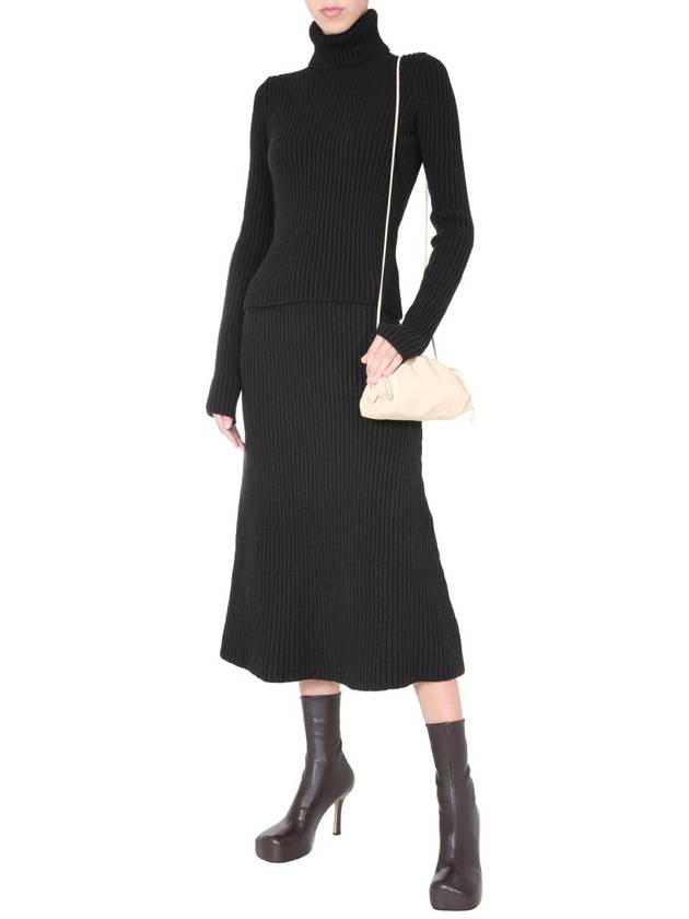 Bottega Veneta Women's Slim Fit Roll Turtleneck Black