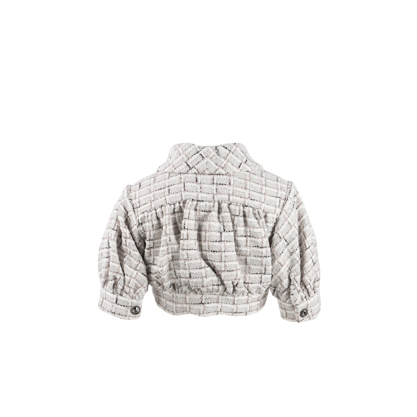 Chanel size 34 22C Tweed Short Jacket Light Grey/White/Black