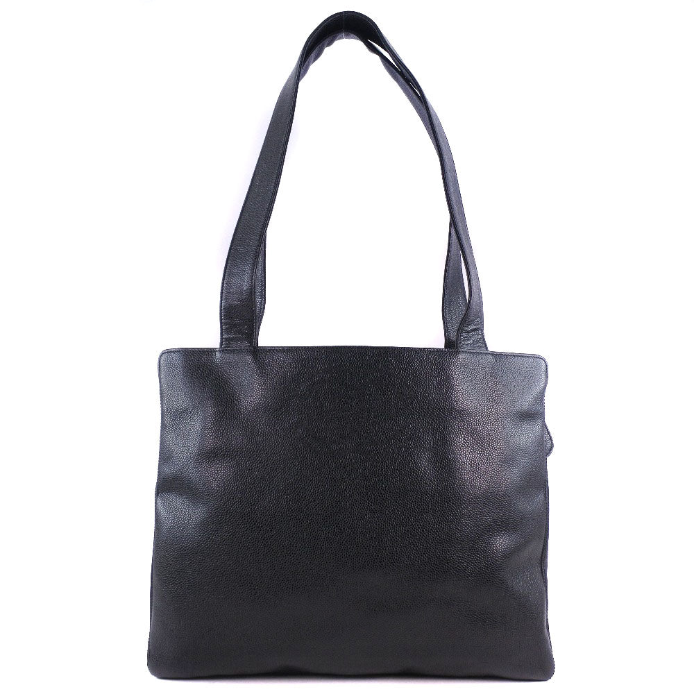 Chanel Black Caviar Skin Tote Shoulder Bag Leather Shoulder Bag 61868** in New Condition