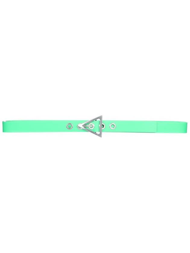 Bottega Veneta Triangle Buckle Rubber Belt Parakeet