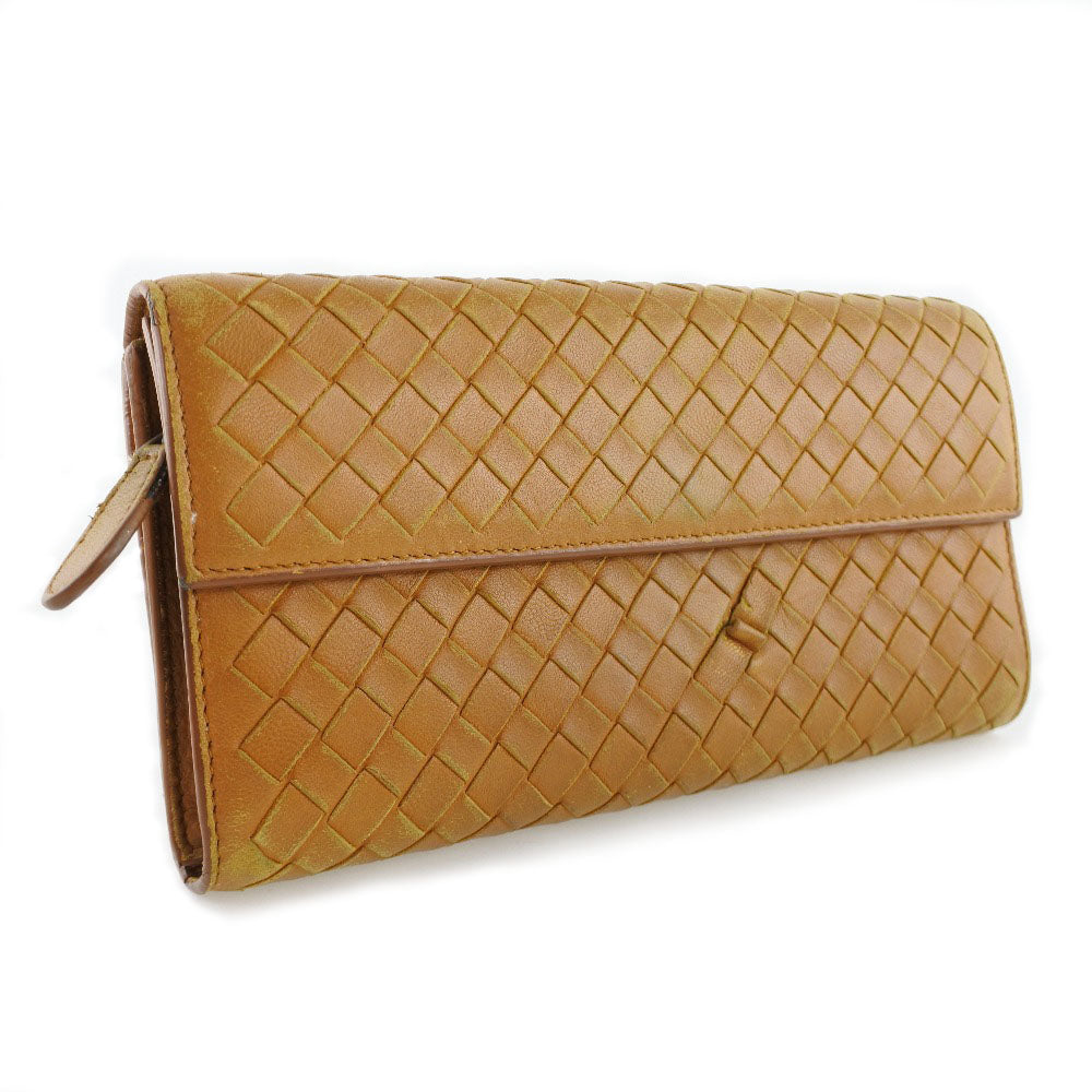 Bottega Veneta Beige Leather Long Wallet