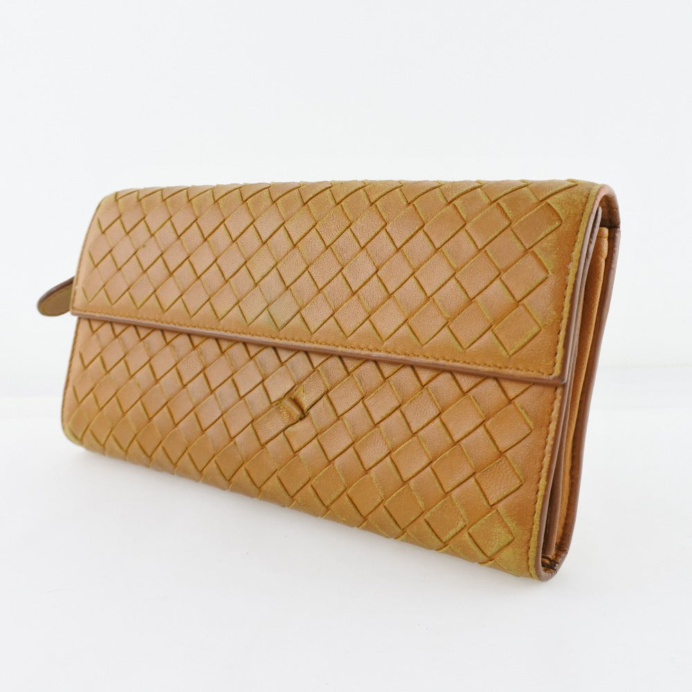 Bottega Veneta Beige Leather Long Wallet