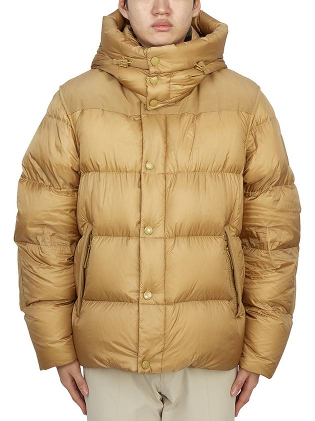 Burberry Logo Patch Hooded Down Padding Beige