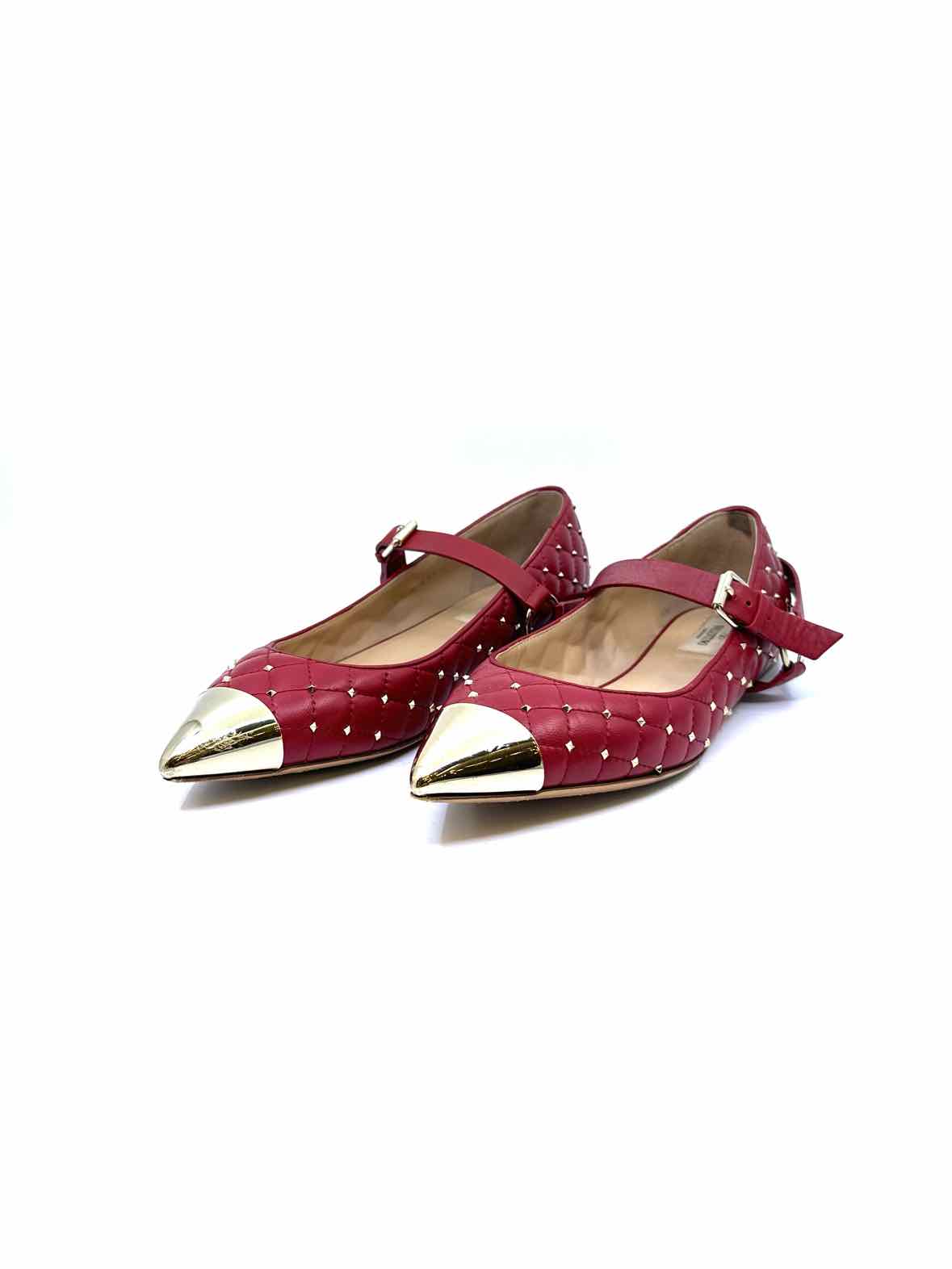 VALENTINO Size 9 Red Leather Flats
