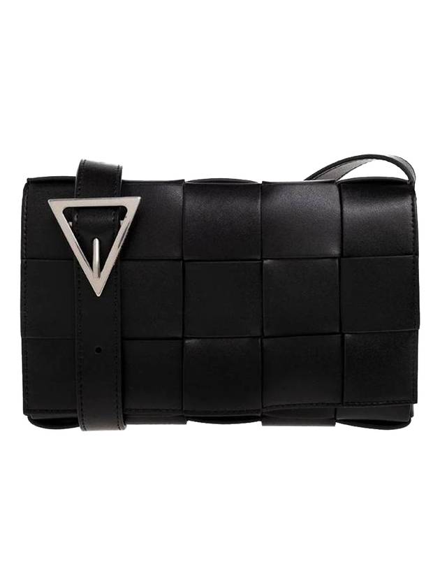 Bottega Veneta Urban Leather Crossbody Cassette Black Silver