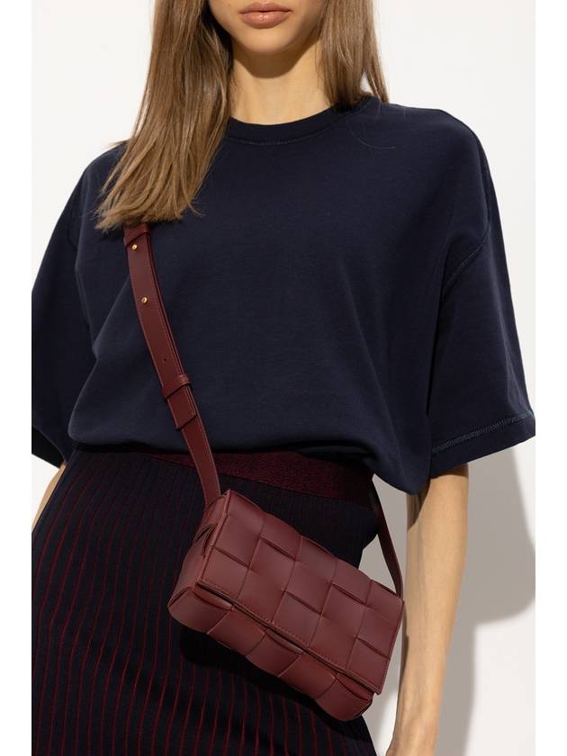 Bottega Veneta Cassette Leather Small Cross Bag Burgundy