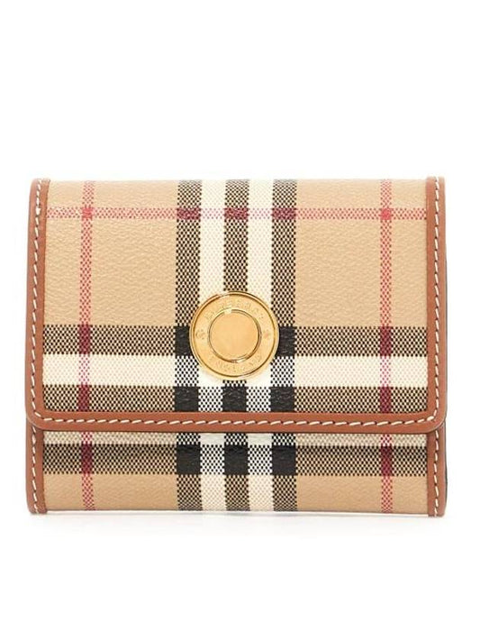 Burberry Check Half Wallet Beige