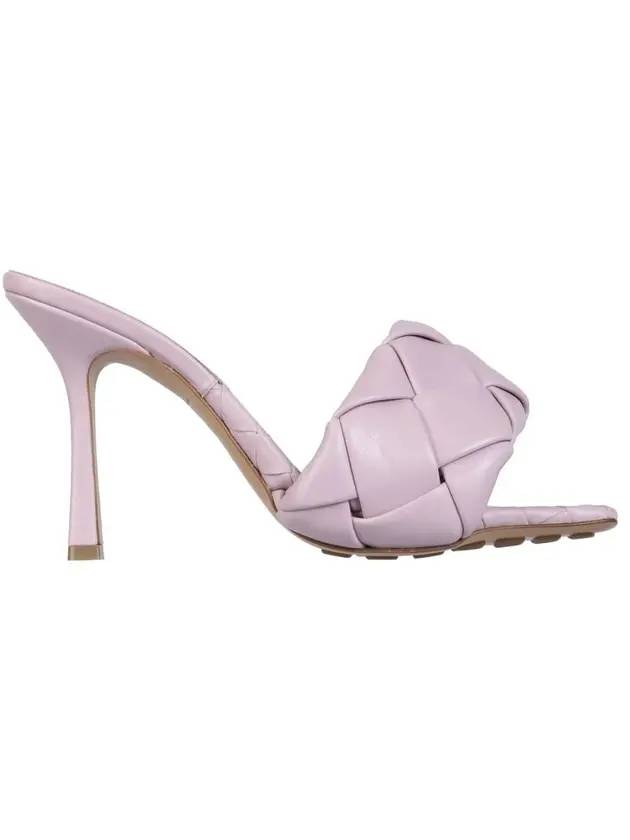 Bottega Veneta Lido Intrecciato sandal heel pink