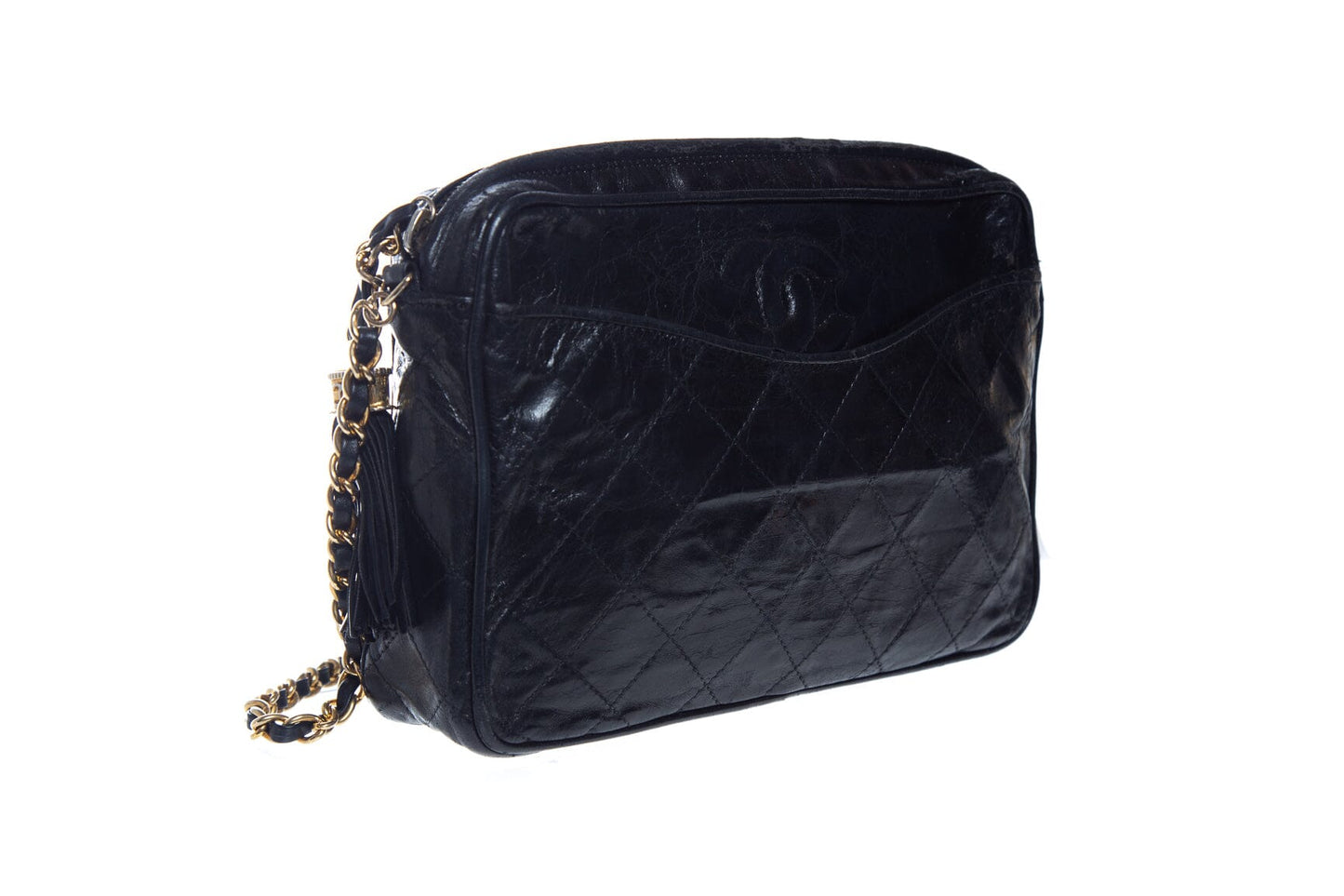 Chanel Black Quilted Camera Handbag