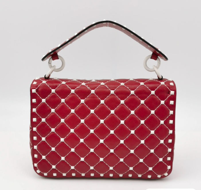 Valentino Rockstud Spike Medium 23cm Bag Red 24052678724369