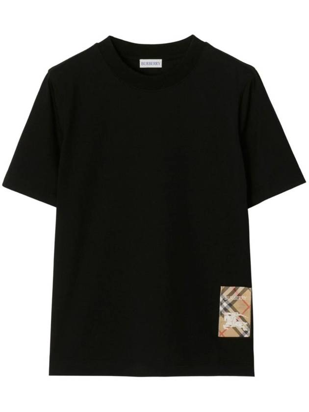 Burberry Check Label Short Sleeve T-Shirt Black