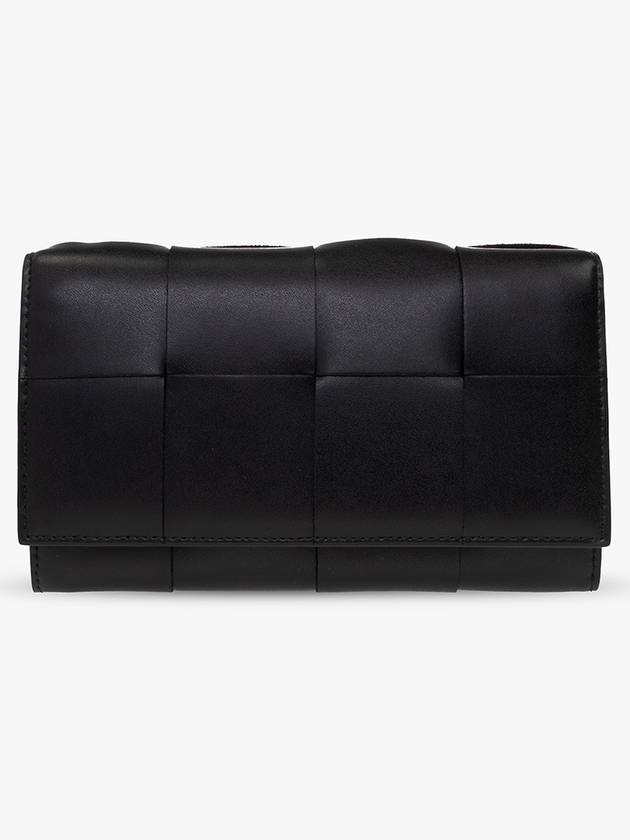 Bottega Veneta Intrecciato Vertical Long Wallet Black