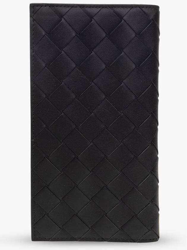 Bottega Veneta Intrecciato Leather Slim Long Wallet Black