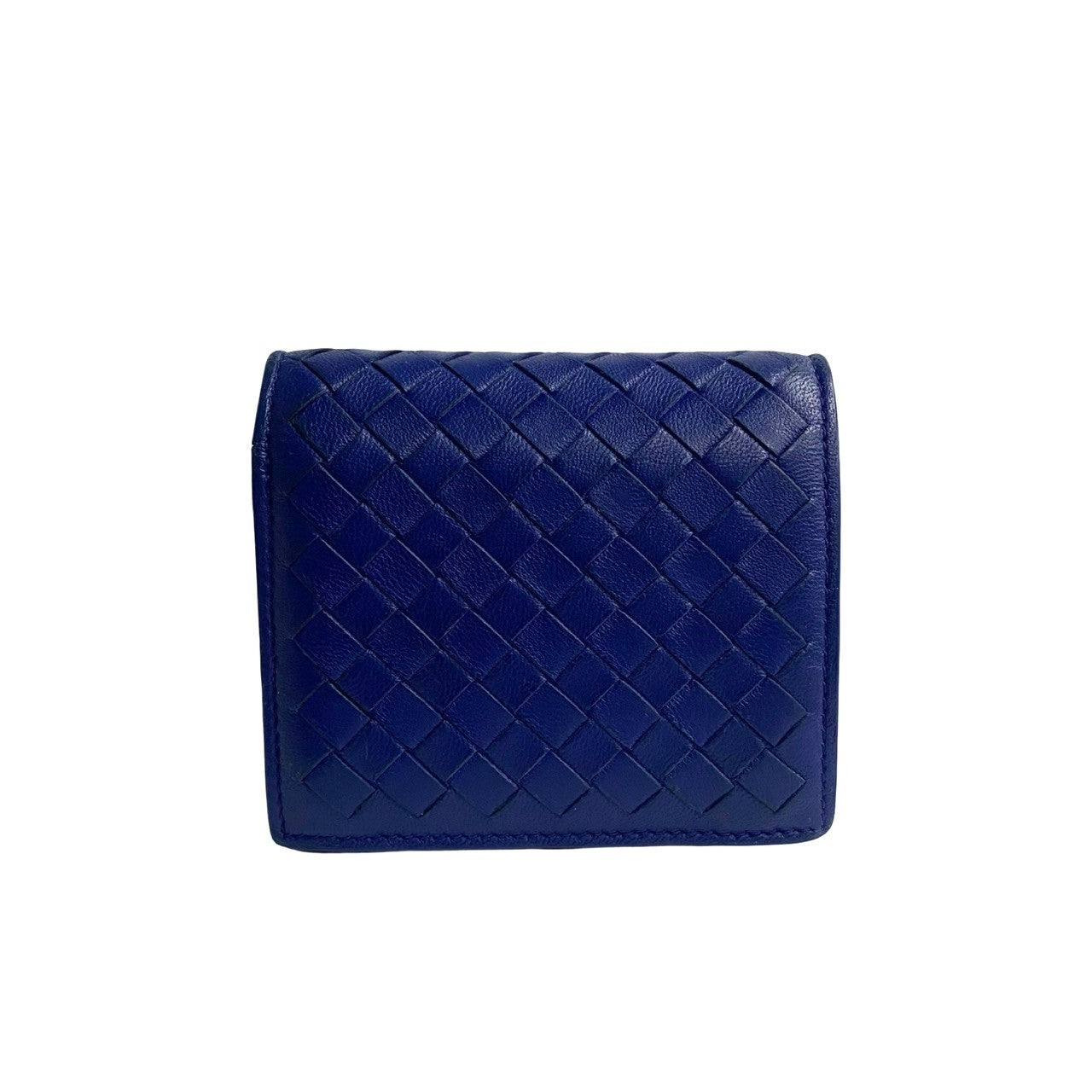 Bottega Veneta Leather Trifold Mini Wallet Blue