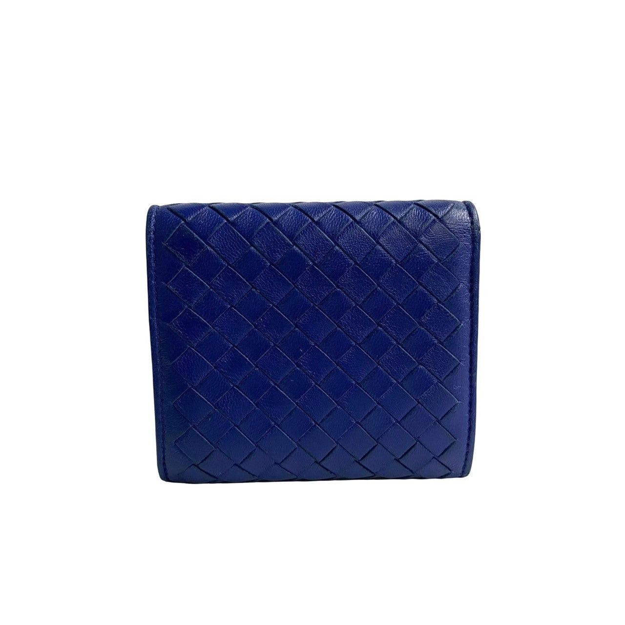 Bottega Veneta Leather Trifold Mini Wallet Blue