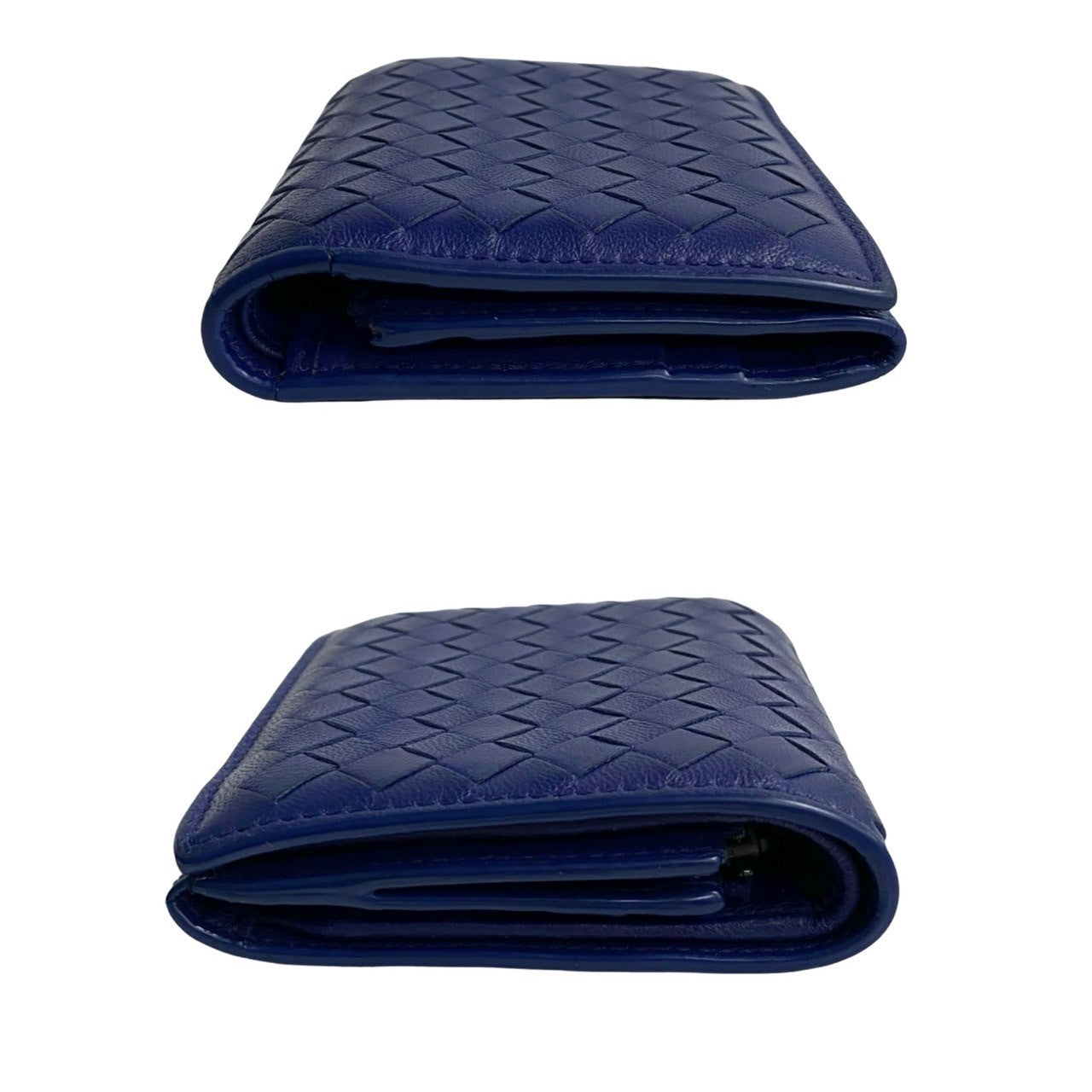 Bottega Veneta Leather Trifold Mini Wallet Blue