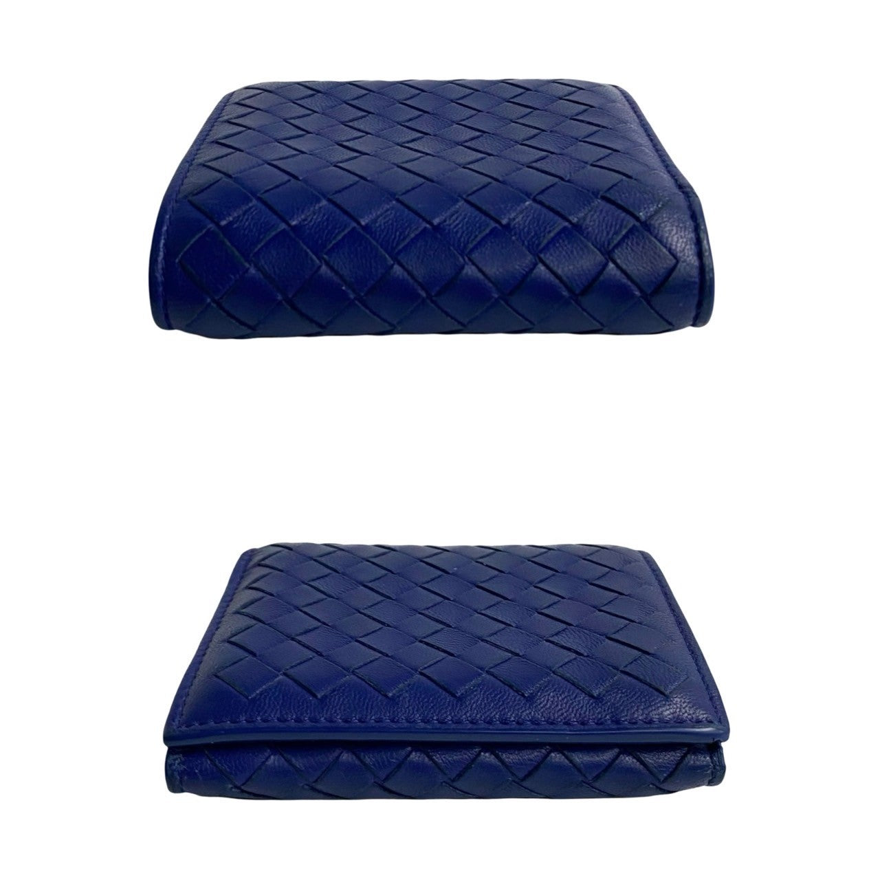 Bottega Veneta Leather Trifold Mini Wallet Blue