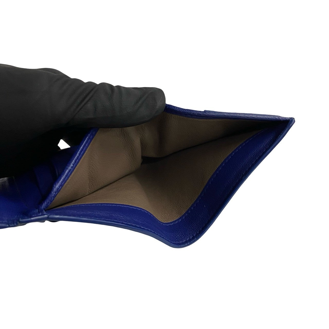 Bottega Veneta Leather Trifold Mini Wallet Blue