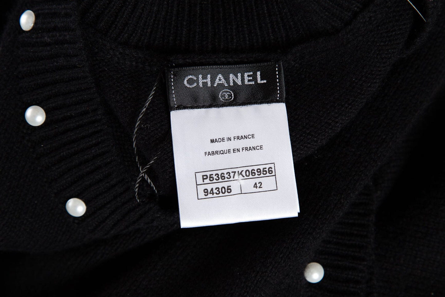 Chanel 2015 Autumn Black Pearl Detailed Dress SZ 40