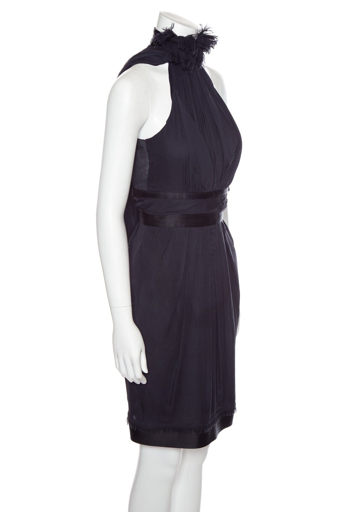 Chanel Black Silk Sleeveless Dress SZ 34