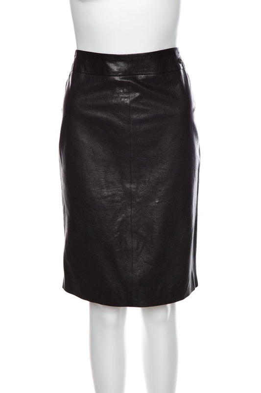Chanel Leather Pencil Skirt SZ 40