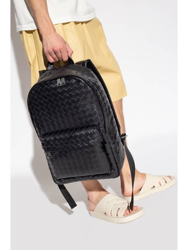 Bottega Veneta Intrecciato Medium Calfskin Backpack Black