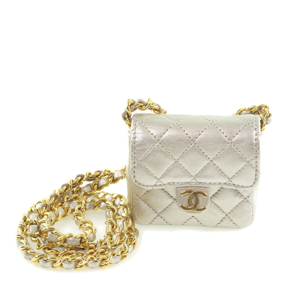 Chanel Quilted Leather Micro Crossbody Bag Leather Crossbody Bag in New Condition