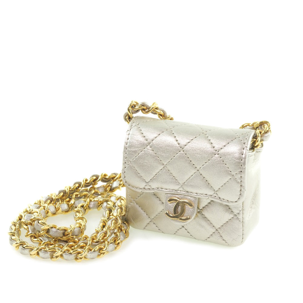 Chanel Quilted Leather Micro Crossbody Bag Leather Crossbody Bag in New Condition