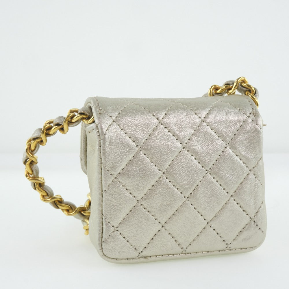 Chanel Quilted Leather Micro Crossbody Bag Leather Crossbody Bag in New Condition