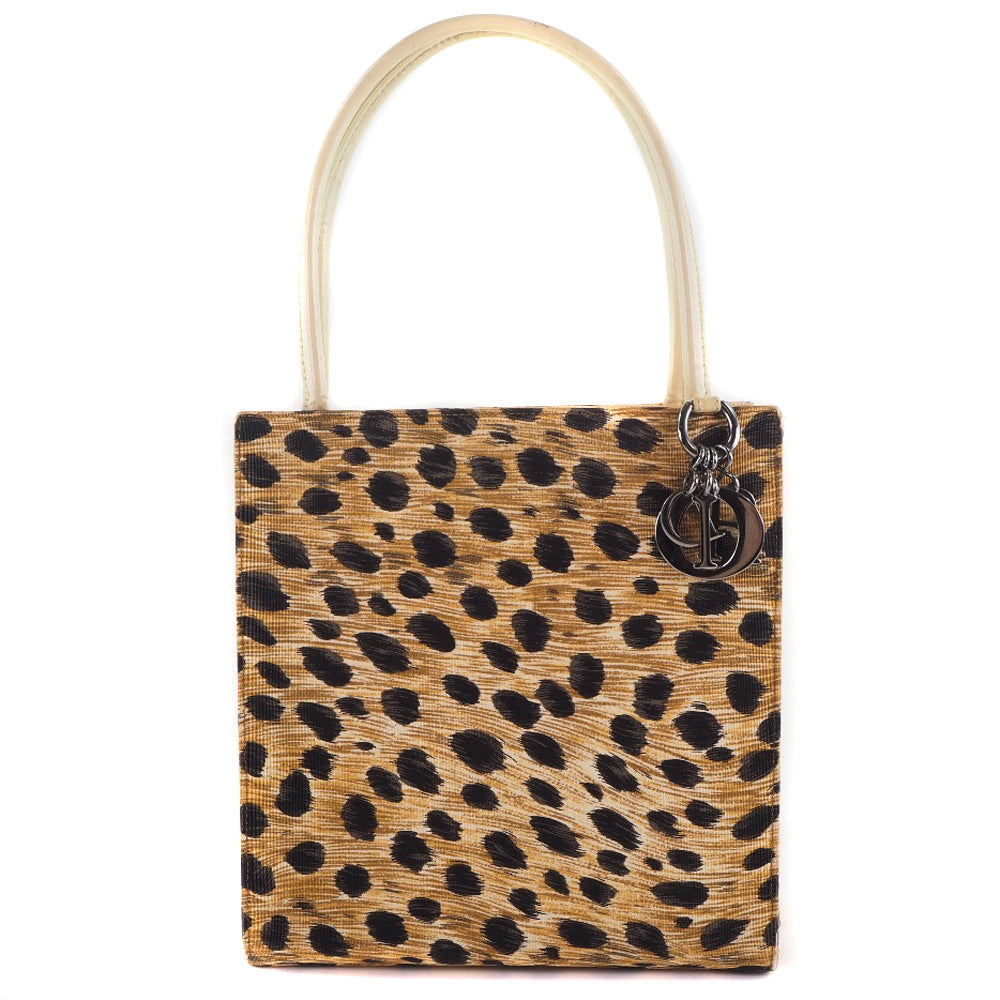 Dior Canvas Leopard Handbag Yellow