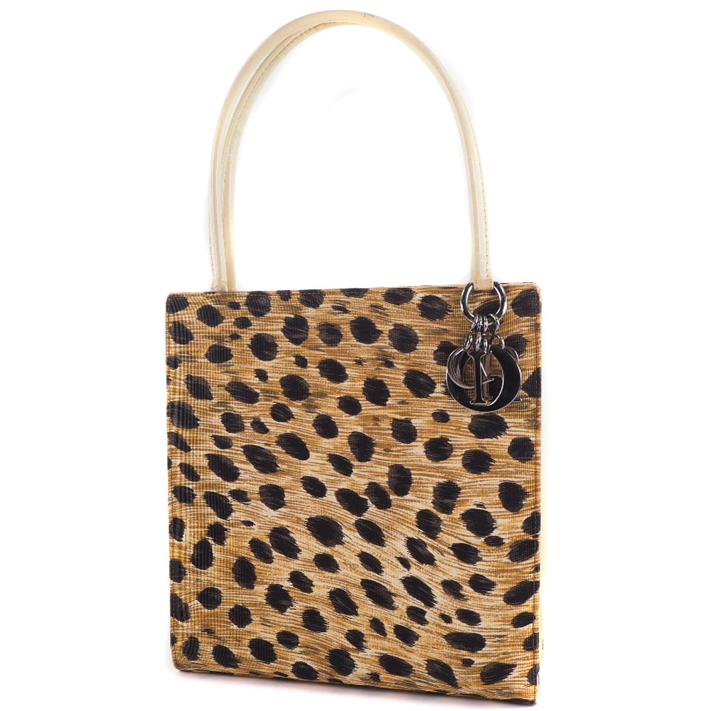 Dior Canvas Leopard Handbag Yellow