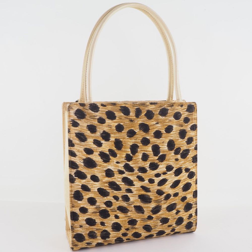 Dior Canvas Leopard Handbag Yellow