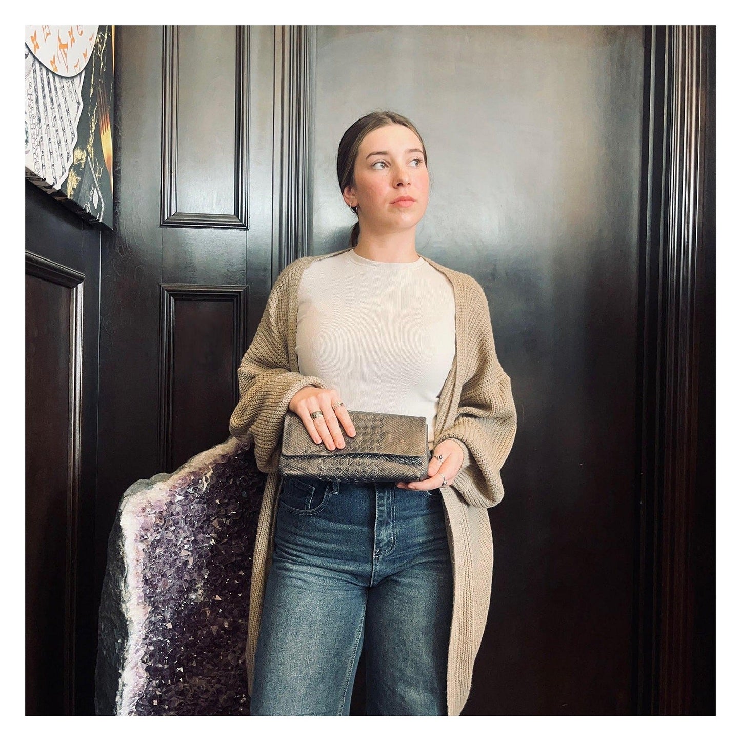 Bottega Veneta Intrecciato-Trimmed Karung Clutch