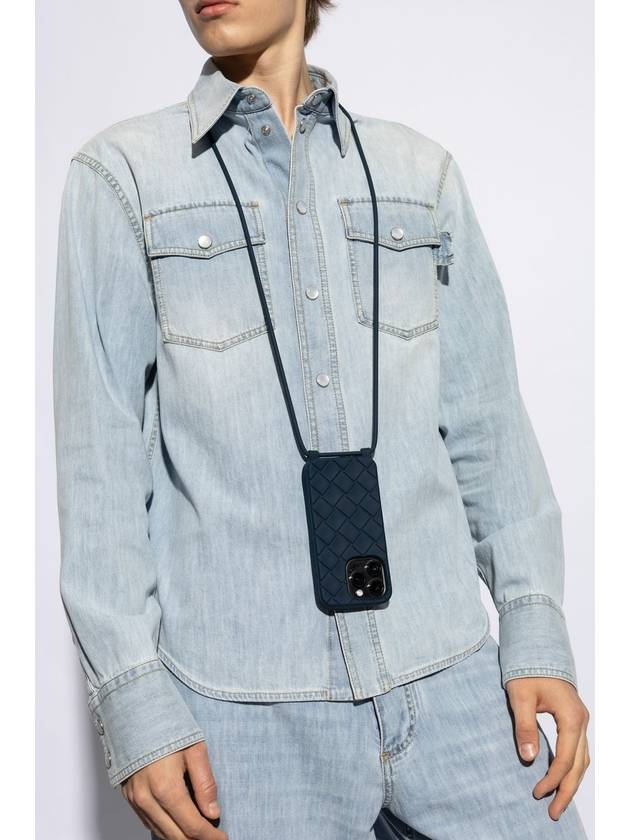 Bottega Veneta Strap iPhone 15 Pro Phone Case Deep Blue