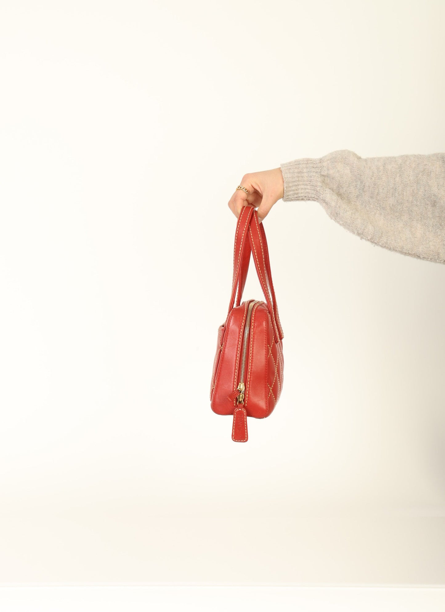 Chanel Calfskin Wild Stich Bowler Bag