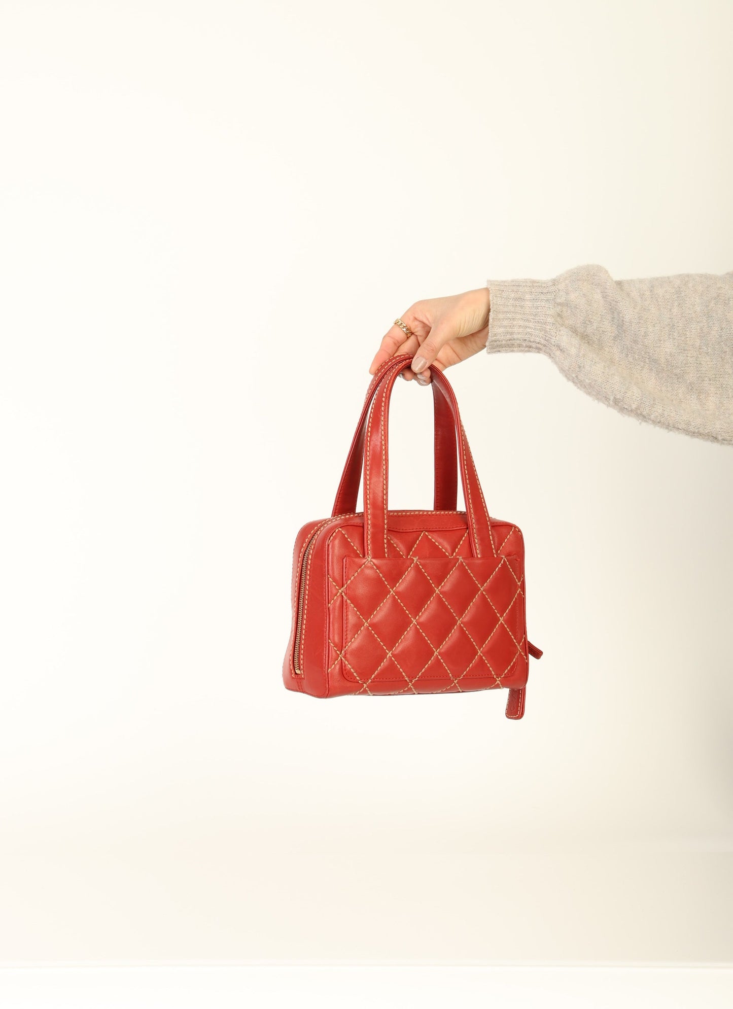 Chanel Calfskin Wild Stich Bowler Bag