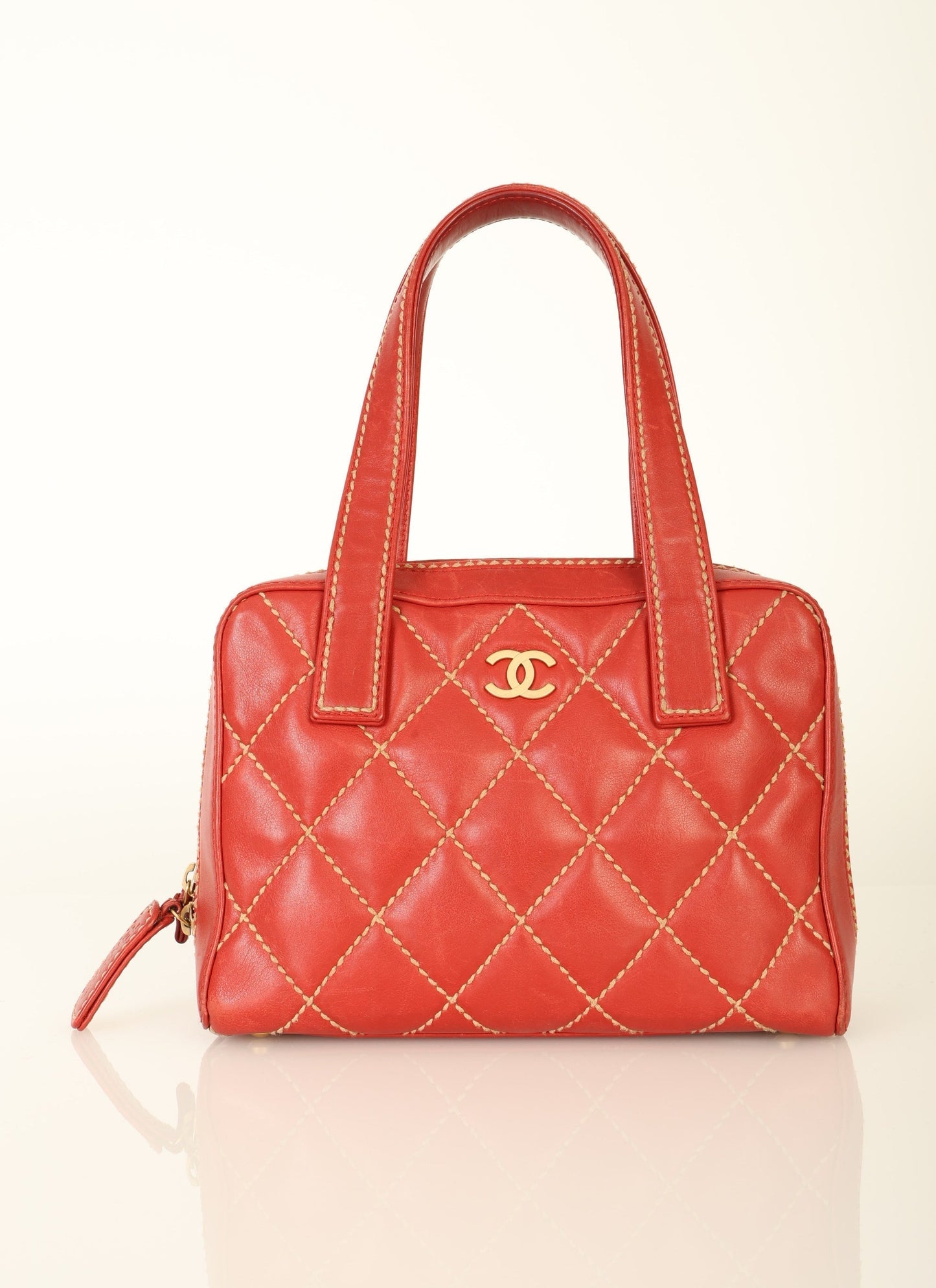 Chanel Calfskin Wild Stich Bowler Bag