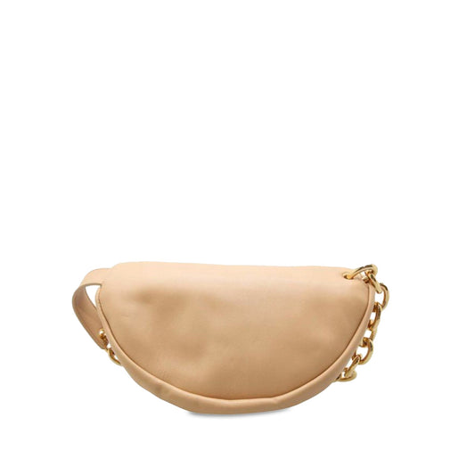 Beige Bottega Veneta Lambskin Belt Chain Pouch